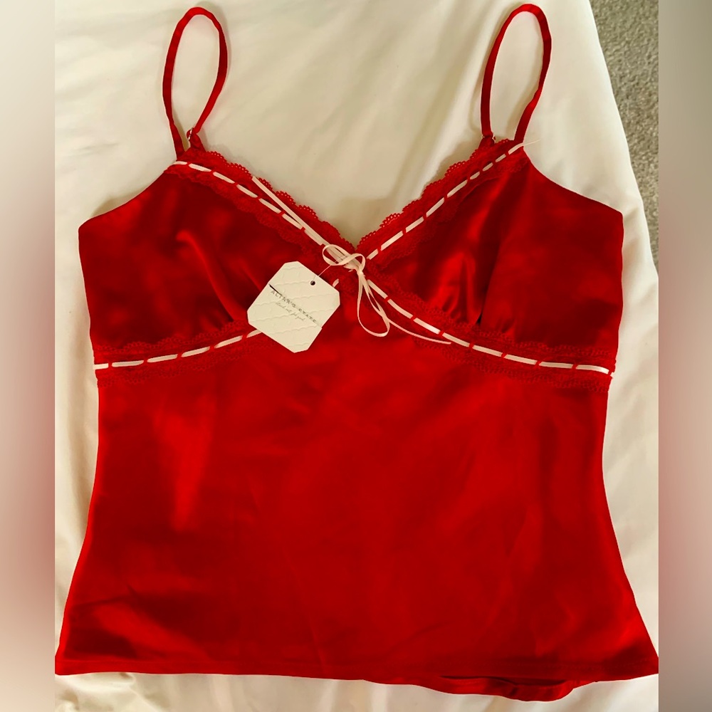NWT Altar’d State Austin Satin Ribbon Cami Red size Small